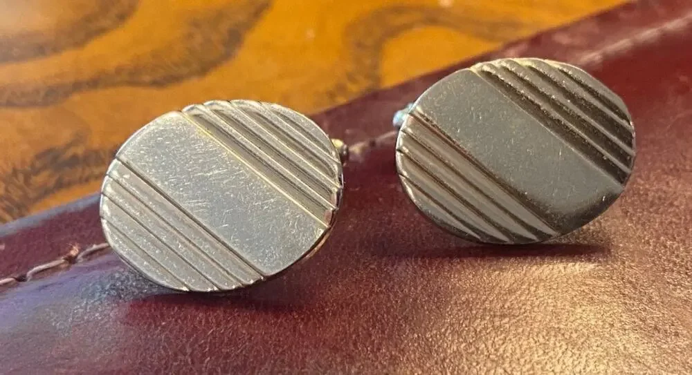 VTG Gold Tone Etched Cufflinks